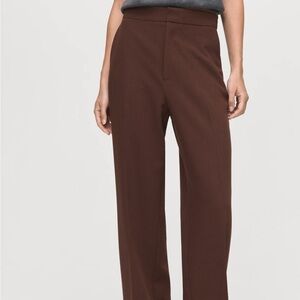 Mango Brown Dress Pants - Straight Leg HIGH-WAIST STRAIGHT PANTS 3742